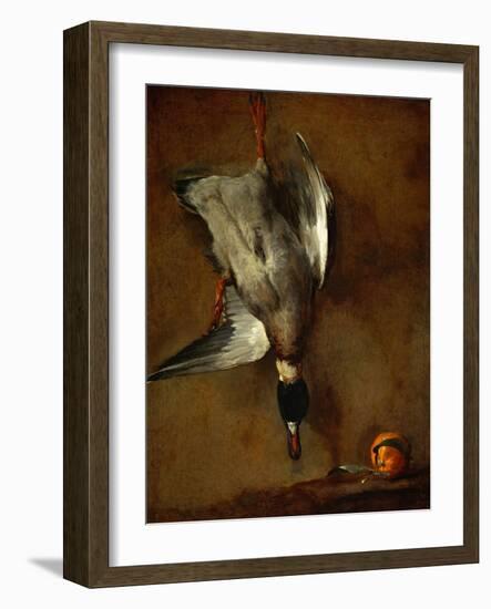 Duck, Hung on a Wall, and a Seville Orange-Jean-Baptiste Simeon Chardin-Framed Giclee Print