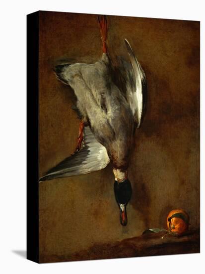 Duck, Hung on a Wall, and a Seville Orange-Jean-Baptiste Simeon Chardin-Stretched Canvas