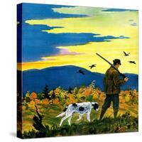 "Duck Hunter and Dog,"October 1, 1929-Paul Bransom-Stretched Canvas