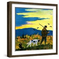 "Duck Hunter and Dog,"October 1, 1929-Paul Bransom-Framed Giclee Print