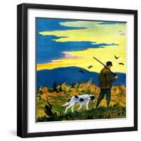 "Duck Hunter and Dog,"October 1, 1929-Paul Bransom-Framed Giclee Print