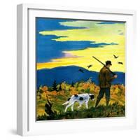 "Duck Hunter and Dog,"October 1, 1929-Paul Bransom-Framed Giclee Print