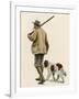 Duck Hunter with His Gun Dog, Circa 1900-null-Framed Giclee Print