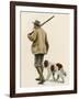 Duck Hunter with His Gun Dog, Circa 1900-null-Framed Giclee Print