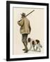 Duck Hunter with His Gun Dog, Circa 1900-null-Framed Giclee Print