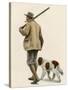Duck Hunter with His Gun Dog, Circa 1900-null-Stretched Canvas