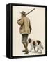 Duck Hunter with His Gun Dog, Circa 1900-null-Framed Stretched Canvas