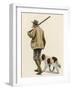 Duck Hunter with His Gun Dog, Circa 1900-null-Framed Giclee Print