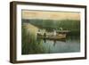 Duck Hunting, Men in Rowboats-null-Framed Art Print