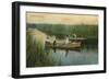 Duck Hunting, Men in Rowboats-null-Framed Art Print