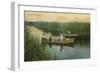 Duck Hunting, Men in Rowboats-null-Framed Art Print