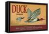 Duck Lemon Label - San Dimas, CA-Lantern Press-Framed Stretched Canvas