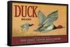 Duck Lemon Label - San Dimas, CA-Lantern Press-Framed Stretched Canvas