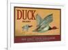 Duck Lemon Label - San Dimas, CA-Lantern Press-Framed Premium Giclee Print