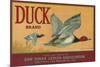 Duck Lemon Label - San Dimas, CA-Lantern Press-Mounted Premium Giclee Print
