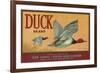 Duck Lemon Label - San Dimas, CA-Lantern Press-Framed Art Print