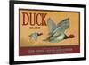 Duck Lemon Label - San Dimas, CA-Lantern Press-Framed Art Print