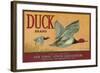 Duck Lemon Label - San Dimas, CA-Lantern Press-Framed Art Print