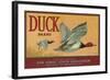 Duck Lemon Label - San Dimas, CA-Lantern Press-Framed Art Print