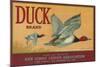 Duck Lemon Label - San Dimas, CA-Lantern Press-Mounted Art Print