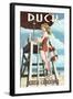 Duck, North Carolina - Lifeguard Pinup-Lantern Press-Framed Art Print