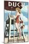 Duck, North Carolina - Lifeguard Pinup-Lantern Press-Mounted Art Print