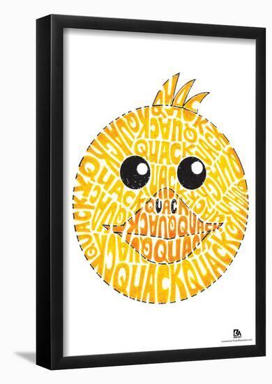 Duck Quack Text Poster-null-Framed Poster