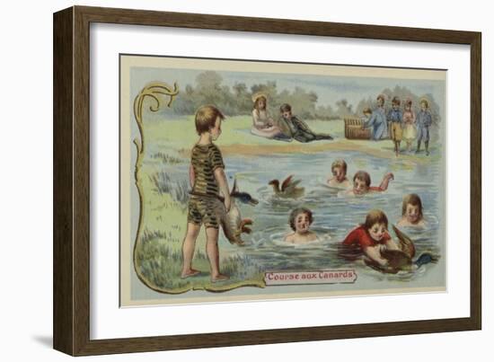 Duck Race-null-Framed Giclee Print