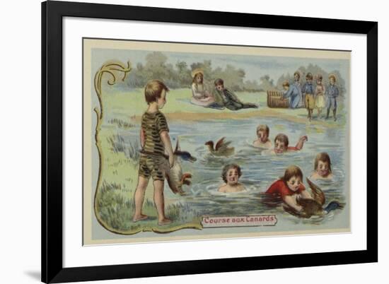 Duck Race-null-Framed Giclee Print