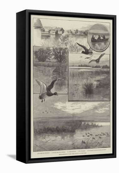 Duck-Shooting at Long Point Island, on Lake Erie-Charles Whymper-Framed Stretched Canvas