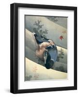 Duck Swimming in Water, 1847-Katsushika Hokusai-Framed Giclee Print