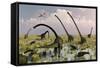 Duckbill Dinosaurs and Large Sauropods Share a Feeding Ground-null-Framed Stretched Canvas