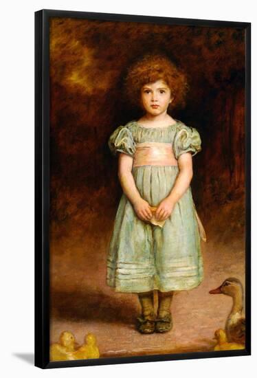 Ducklings. Date/Period: 1889. Painting. Oil on canvas Oil on canvas. Height: 1,217 mm (47.91 in)...-John Everett Millais-Framed Poster