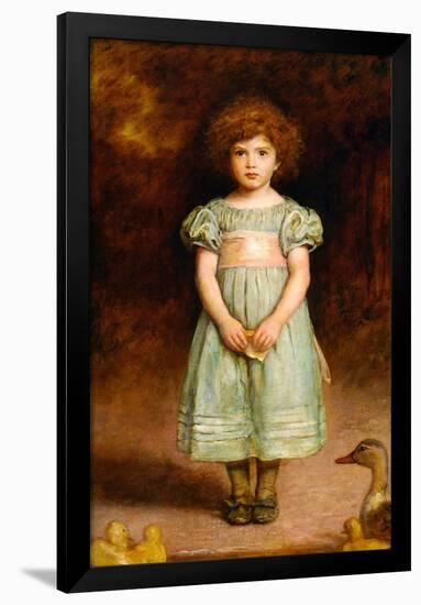 Ducklings. Date/Period: 1889. Painting. Oil on canvas Oil on canvas. Height: 1,217 mm (47.91 in)...-John Everett Millais-Framed Poster