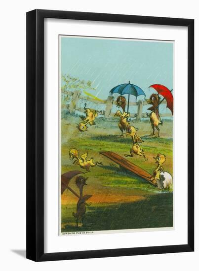 Ducklings in the Rain-null-Framed Giclee Print