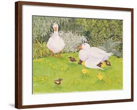 Ducks and Ducklings-Linda Benton-Framed Giclee Print