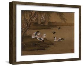 Ducks and Swallows. from an Album of Bird Paintings-Gao Qipei-Framed Giclee Print