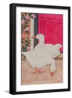 Ducks by the Open Door-Linda Benton-Framed Giclee Print