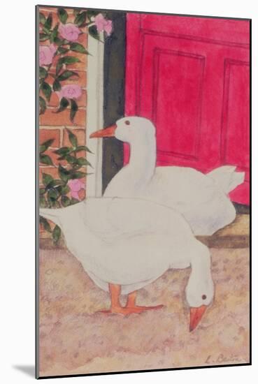 Ducks by the Open Door-Linda Benton-Mounted Giclee Print