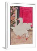 Ducks by the Open Door-Linda Benton-Framed Giclee Print