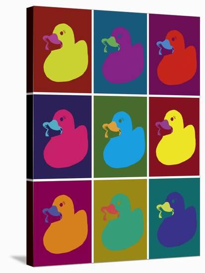 Ducks in Color Blocks-Whoartnow-Stretched Canvas