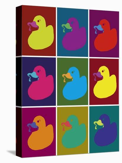 Ducks in Color Blocks-Whoartnow-Stretched Canvas