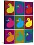 Ducks in Color Blocks-Whoartnow-Stretched Canvas