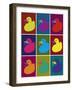 Ducks in Color Blocks-Whoartnow-Framed Giclee Print