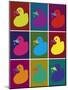 Ducks in Color Blocks-Whoartnow-Mounted Giclee Print