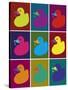 Ducks in Color Blocks-Whoartnow-Stretched Canvas