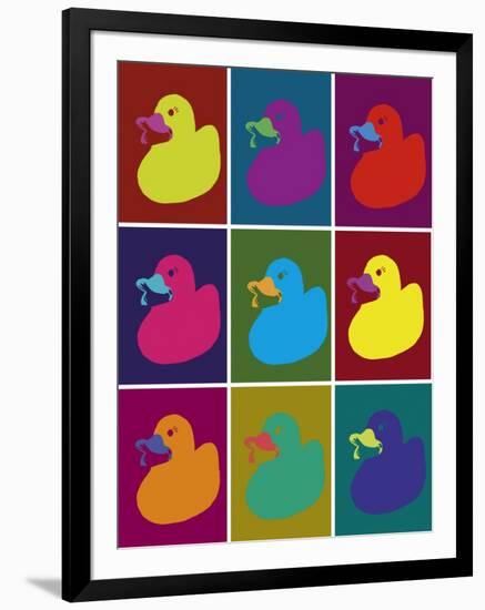 Ducks in Color Blocks-Whoartnow-Framed Giclee Print