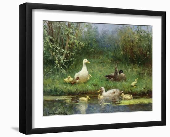 Ducks on a Riverbank-David Adolph Constant Artz-Framed Giclee Print