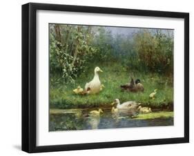 Ducks on a Riverbank-David Adolph Constant Artz-Framed Giclee Print