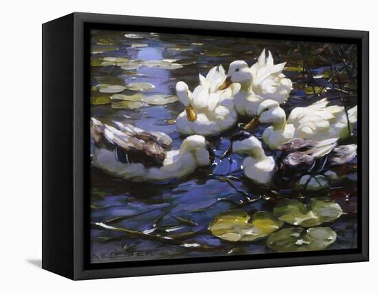 Ducks on the River-Alexander Max Koester-Framed Stretched Canvas